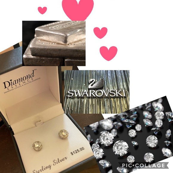 Diamond Essence Sterling/Diamond /Crystal Earrings - Picture 5 of 5